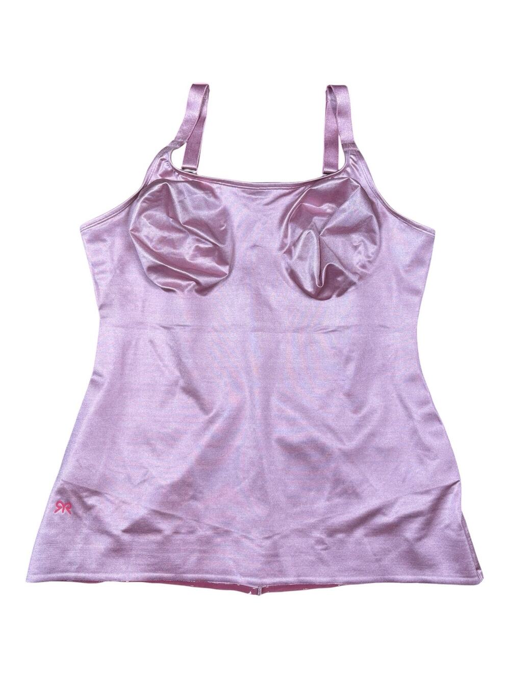 Ruby Ribbon Shaping Cami Camisole Tank 3056 Women's 42 Pink Satin Shapewear